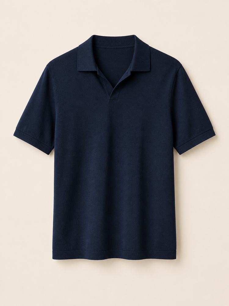 Lightweight navy cotton polo